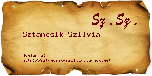 Sztancsik Szilvia névjegykártya